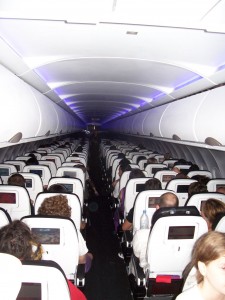 Interior of Virgin America A320