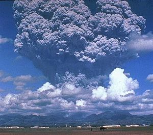 Ash plume of Pinatubo during 1991 eruption.