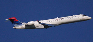 A Bombardier CRJ-700 regional jet in Delta Con...