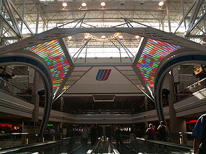 The entrance to Concourse B , Denver International