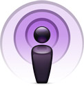 The icon used by Apple to represent Podcasting.